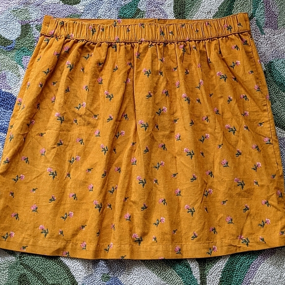 Corduroy Floral Mini Skirt Honeycore Garden Hipster Grunge Cottagecore - Picture 12 of 14